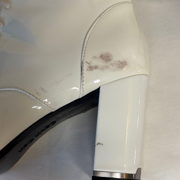 Calvin Klein Patent Leather White Lace-Up Boots Sz 9 - Picture 12 of 15